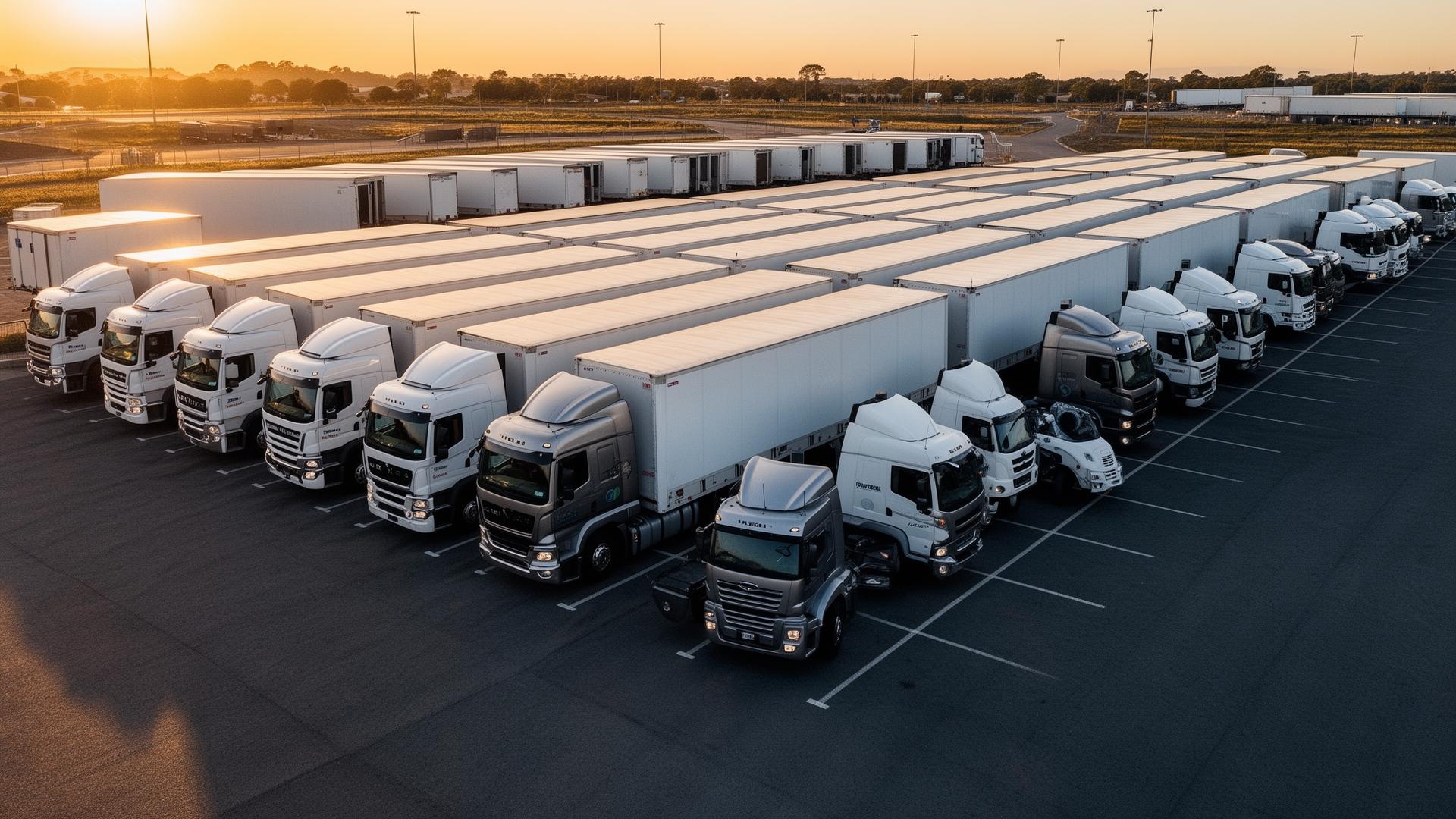 Aerial view of HJGB Logistics fleet